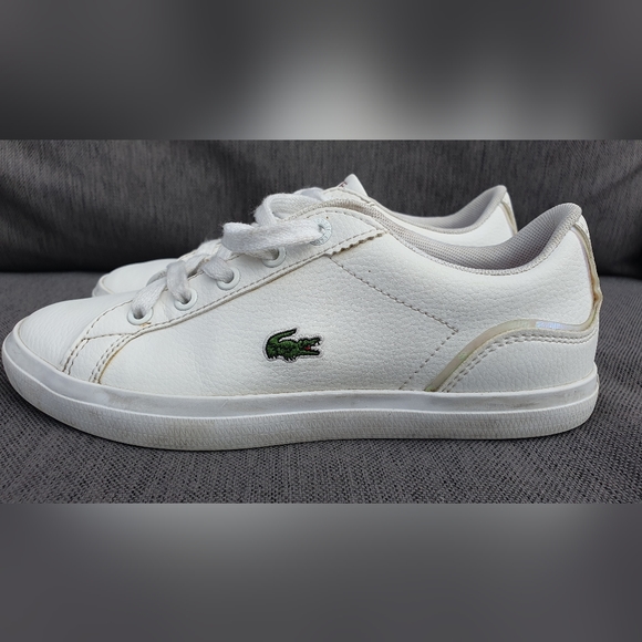 Lacoste Girls White Trainers Pink Detailing Vgc uk1 summer Sneakers - Picture 9 of 16